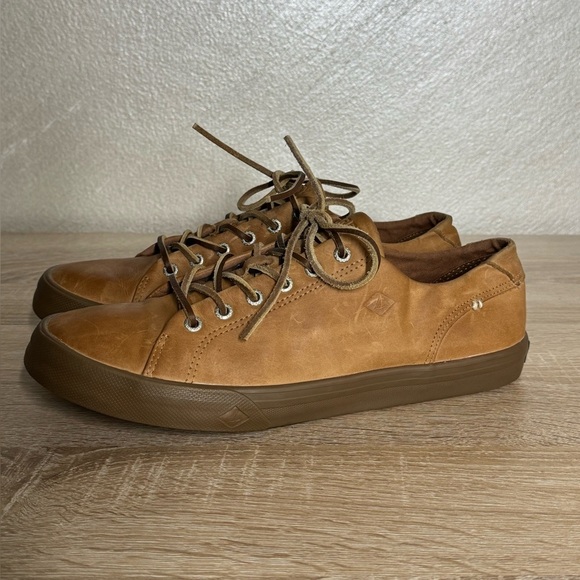 Sperry Other - Sperry Striper II LTT Cognac Leather Low Top Sneakers Sahara Men 10 Oxford Shoes